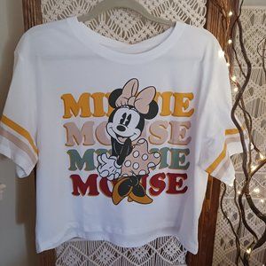 DISNEY MINNIE MOUSE COTTON T SHIRT SHORT SIZE JUNIOR XL NEW WHITE WITH TAGS